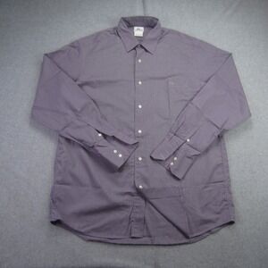 Lacoste Shirt Mens 42 Purple Gingham Long Sleeve Button Down‎ Casual Pocket